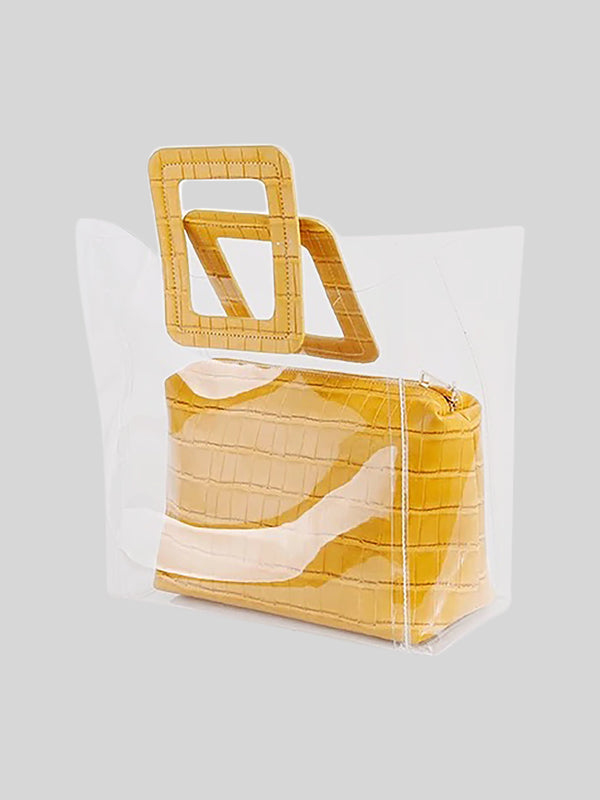 Transparent PVC Handbag with Pouch - Contento London